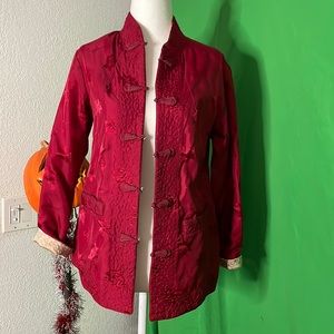 Reversible empire collar vintage “Chinese” jacket made in Taiwan!